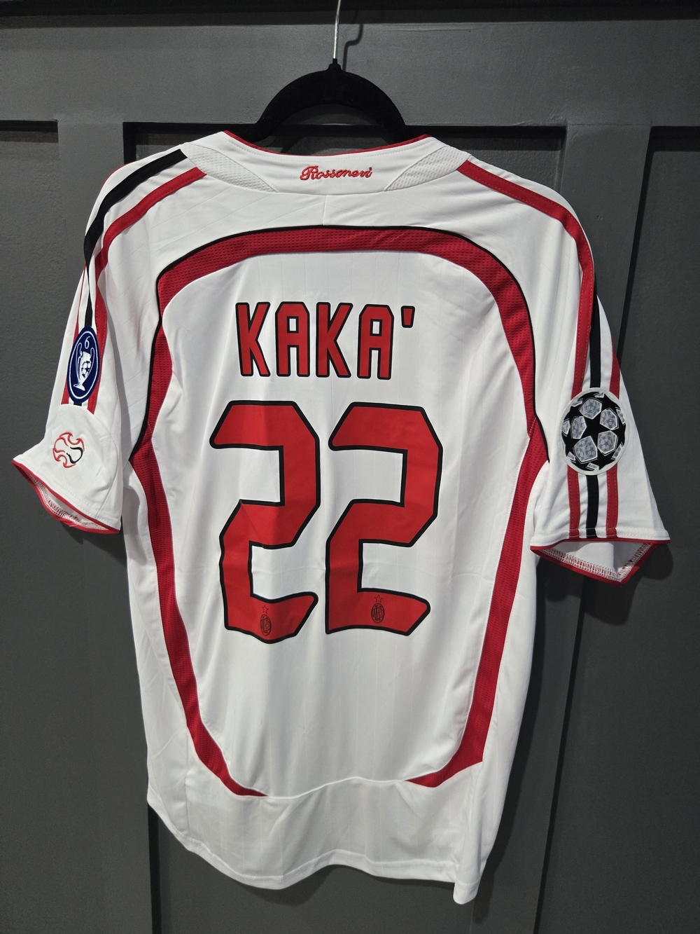 Adidas White & Red Soccer Jersey w/ Team Crest AC Milan '07 Champions League NWT